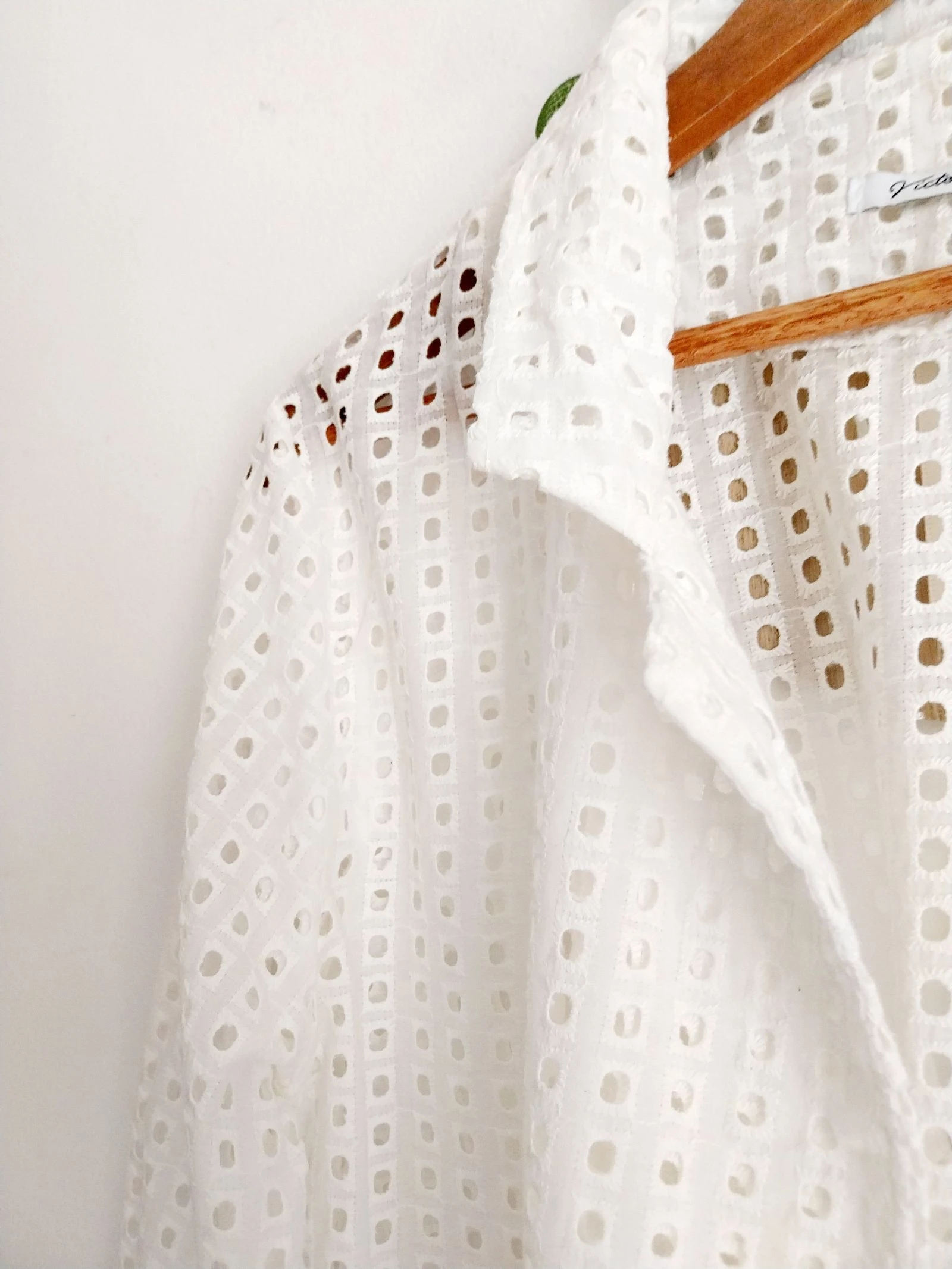 Chaqueta bohemia blanca ajourada 100% algodón Talla 40 Victoria – photo 3